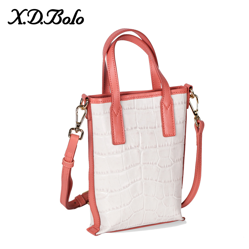 现代保罗xdbolo新款女士迷你斜挎包时尚韩版手机包头层牛皮单肩斜跨