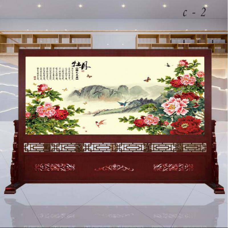 BONJEAN定制中式屏风隔断客厅实木公司办公室玄关酒店大厅家居座屏高清大图