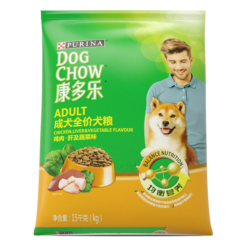 康多乐鸡肉肝蔬菜味成犬全价犬粮15kg狗粮30斤狗粮大型犬小型犬犬粮