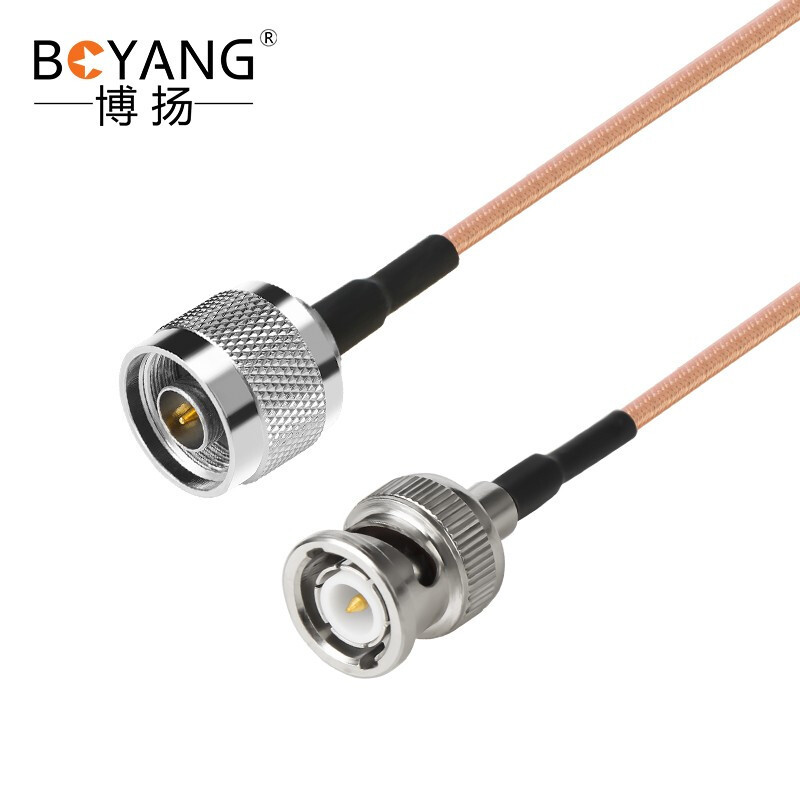 博扬 N公-BNC公射频线50欧高频RG316超柔镀银屏蔽SFF50-1.5高温线(0-3G) BY-316-N/BNC