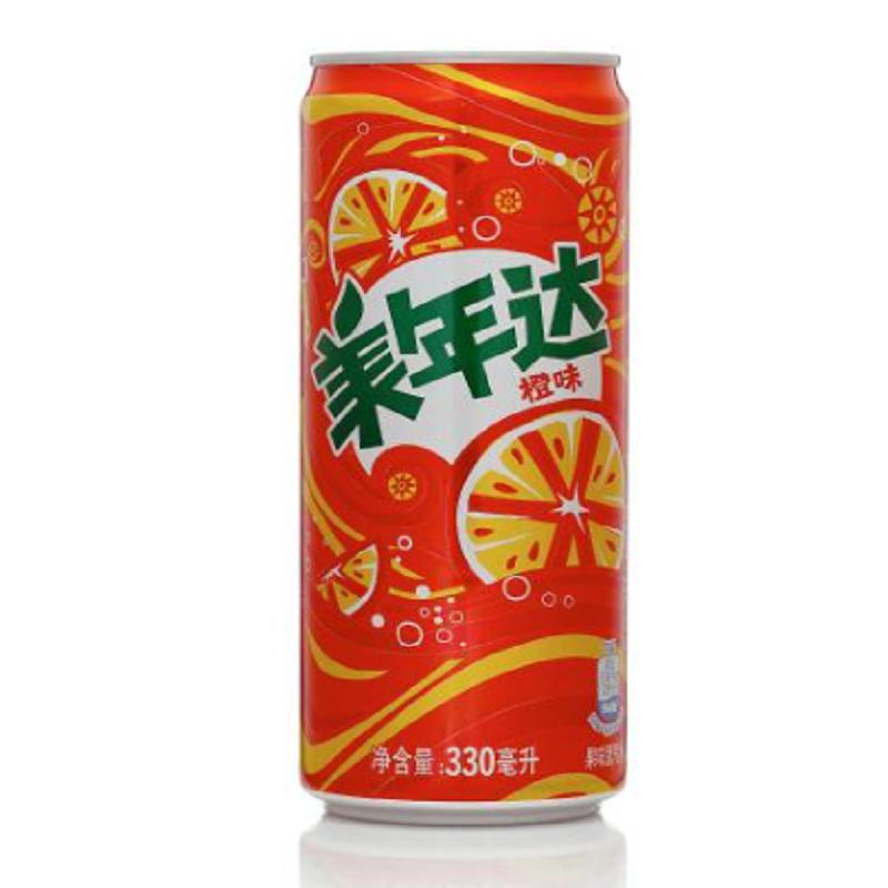 美年达橙can330ml