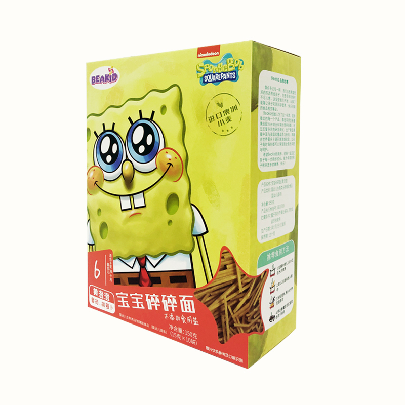 beakid 海绵宝宝 不添加食盐碎碎面 番茄胡萝卜味150g-盒装
