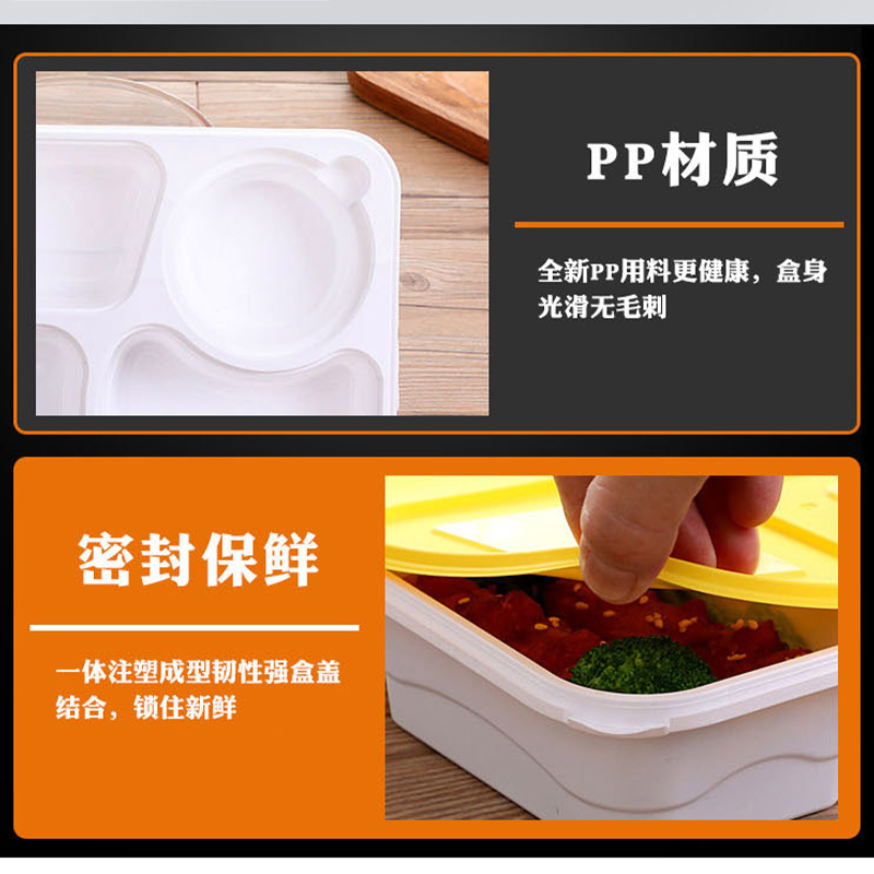 茂稔 快餐盒 一次性餐盒 打包盒 商务餐盒 四格/箱高清大图