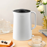 美的(Midea)电水壶家用电热水壶烧水壶双层防烫一体式无缝304食品级不锈钢速 mk-15ms03经典深空灰双层防烫