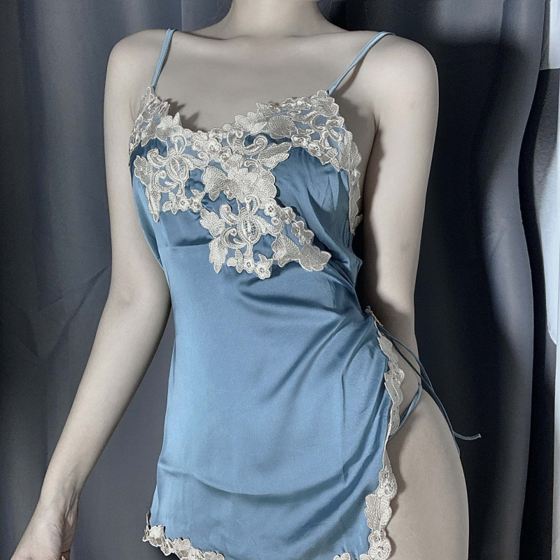 长夜漫漫情趣内衣 女式性感高档家居睡衣吊带裙多色1009 粉色 均码(80-120斤)