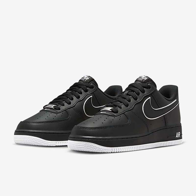 耐克男鞋nike air force 1 af1黑武士白边空军一号板鞋dv0788-002