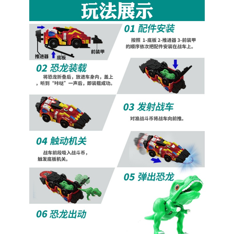 正版心奇爆暴龙战车2机甲战龙爆裂特小恐龙蛋新奇变形霸王龙玩具1 2代迷你版【腕龙机甲】可动变形高约8cm高清大图