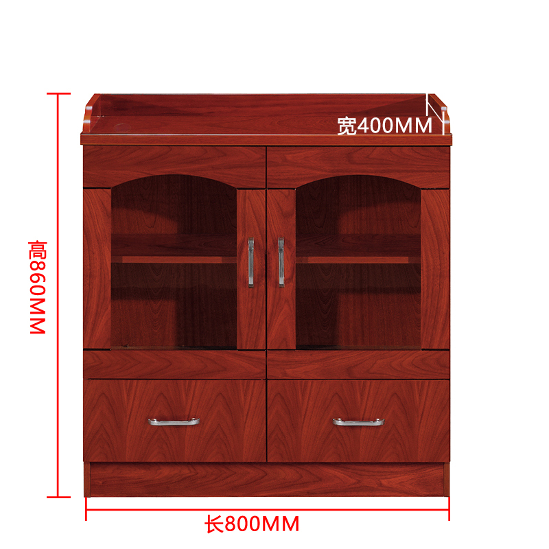 鑫力虎胡桃色餐边柜简约茶水柜二门800*400*860