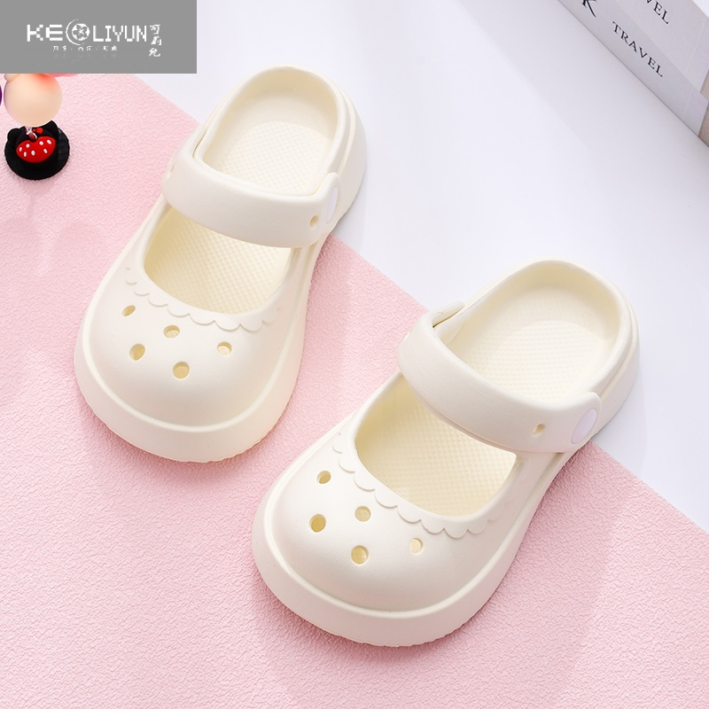 可莉允女童凉鞋夏季新款公主洋气包头儿童洞洞鞋防滑软底亲子女孩拖鞋