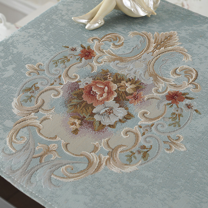 欧式微波炉罩台布防尘罩防油盖布罩子烤炉帘烤箱套布盖巾布艺防晒 舒曼尔-咖色盖布 33*100cm(尺寸基本通用)高清大图