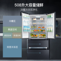 美的508L法式多门双开四门双系统双循环无霜一级大容量家用冰箱