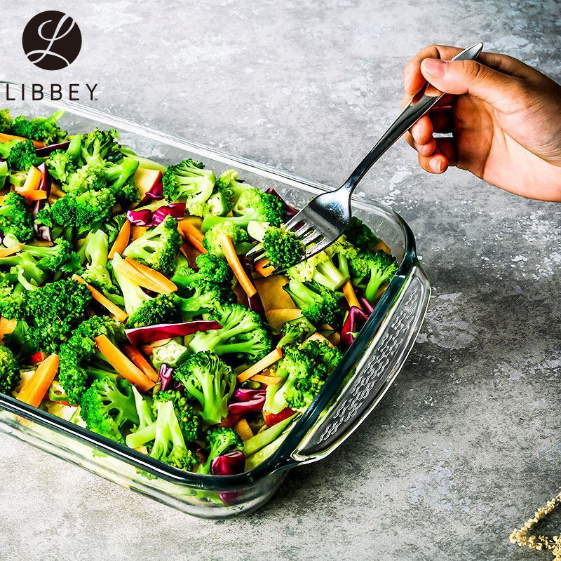[墨西哥进口][Libbey]利比进口保鲜带盖耐热钢化玻璃烤盘焗饭盘烤箱微波烘焙