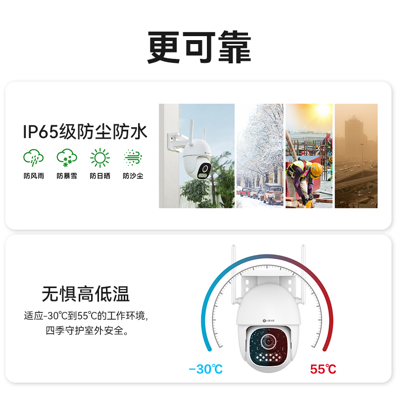小豚当家室外摄像头 2K版 256G内存卡 (支持鸿蒙智联)AI人形侦测/车辆识别 360°全方位追踪 自定义看护区域