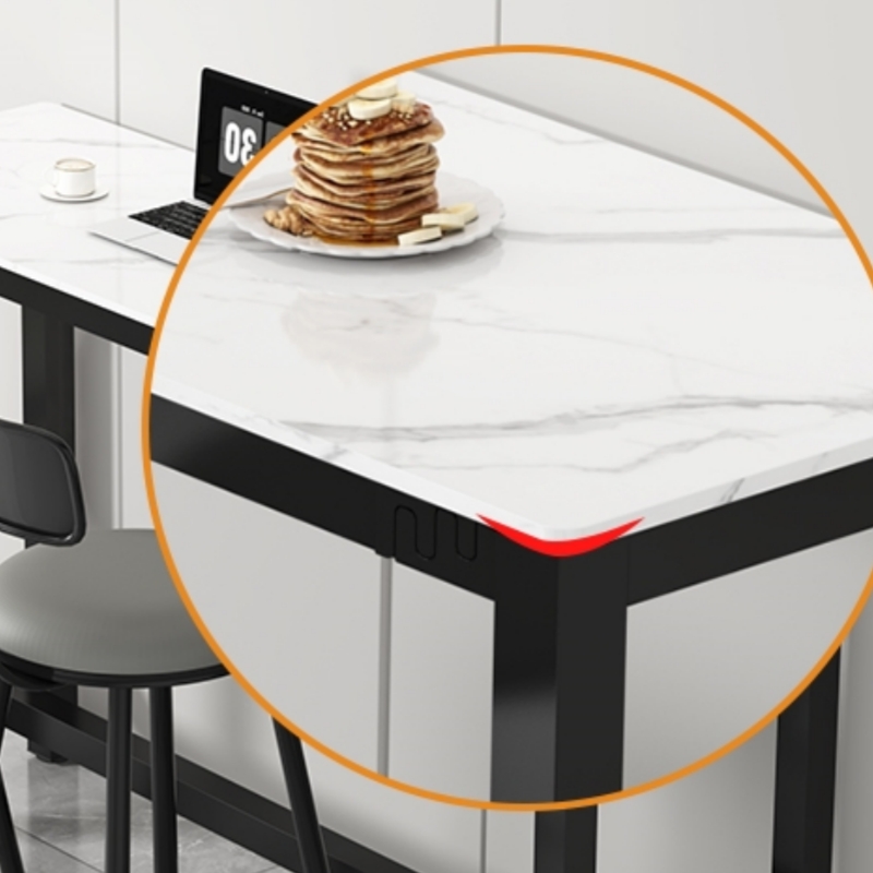 伟樽岩板长条桌120*40*105cm+椅子*2套高清大图