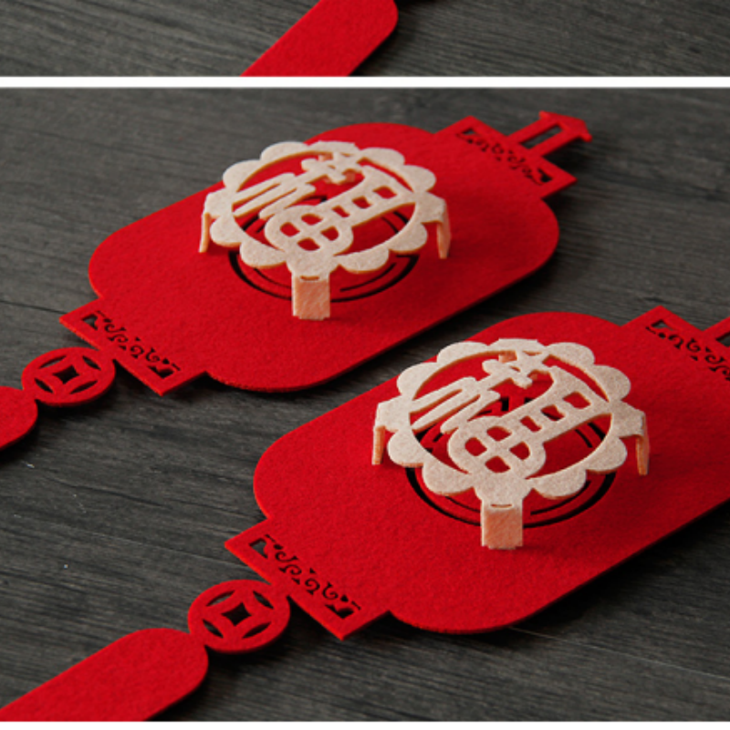 转角爱 2026马年灯笼绒布福字拉花拉旗元旦春节新年装饰春节用品会场布置 全福 拉花高清大图