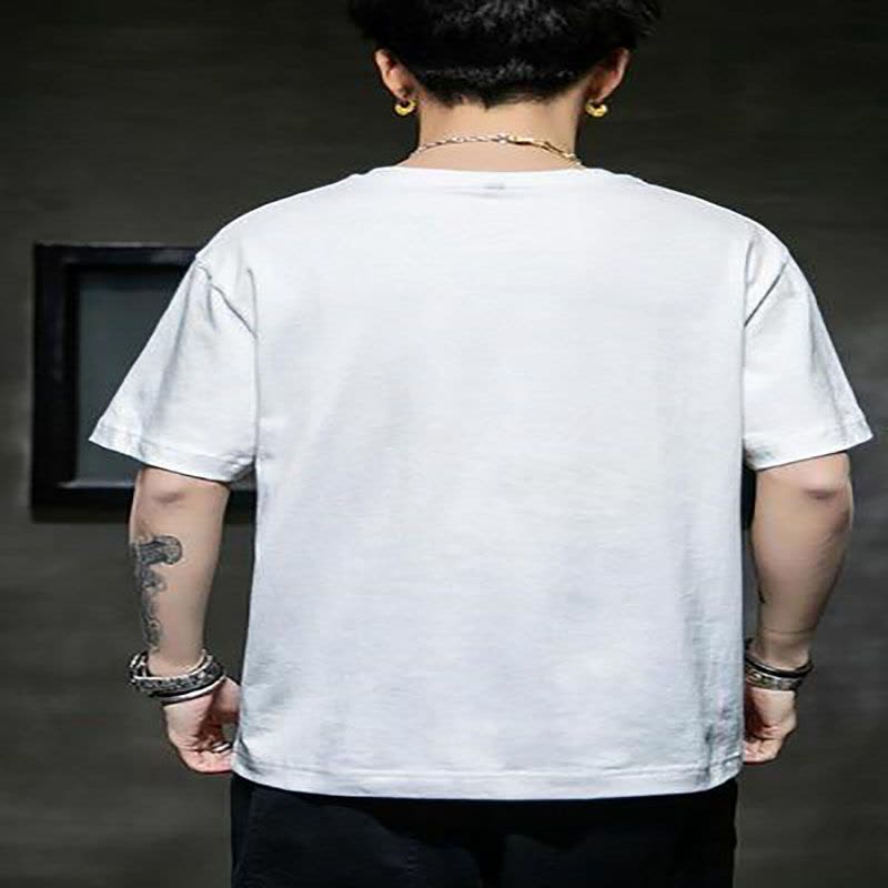 新款男潮牌短袖T夏季圆领印花宽松运动男装半袖潮流上衣莎丞图片