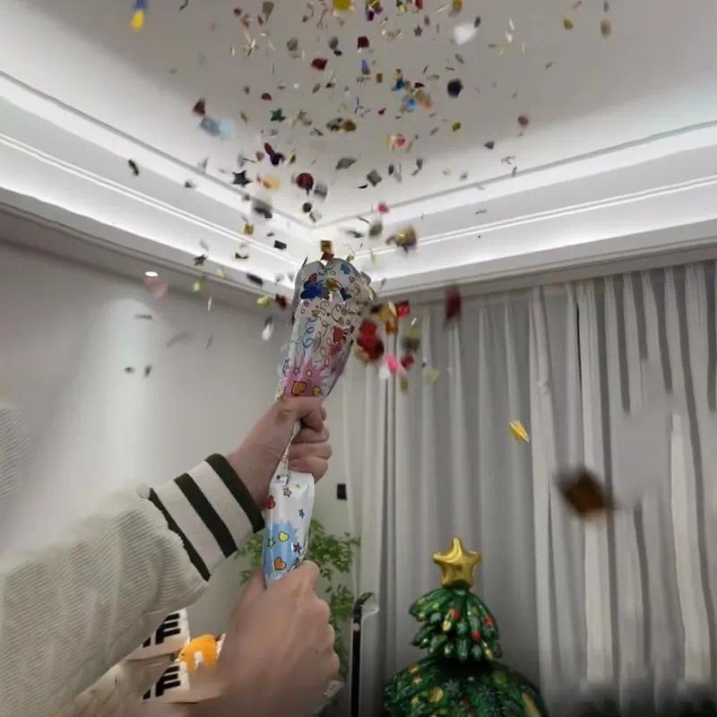 自动充气礼花棒年会跨年拍照气氛道具派对创意礼炮手持烟花-大号礼花棒-自动充气款100个装高清大图