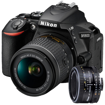 尼康(Nikon) D5600(18-55mm+50mmF1.8D)数码单反相机 双镜头套装 约2416万像素
