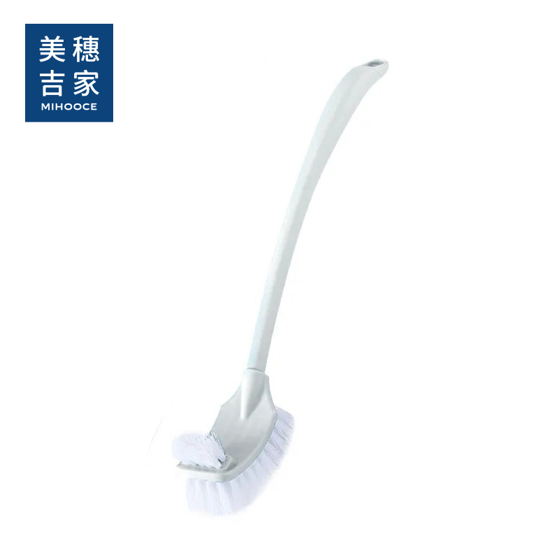 美穗吉家(mihooce)家用带勾双面马桶刷洗厕所硬毛刷子挂墙式清洁卫生间刷 1把装 白色