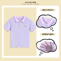 史努比儿童t恤女童短袖2021新款夏装潮中童薄款打底衫纯色POLO衫80cm-140cm