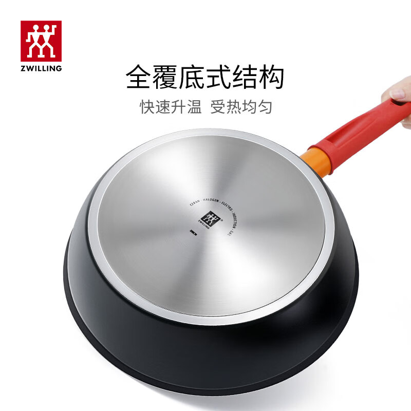 双立人NOW plus 28cm黑色不粘煎炒锅套装高清大图