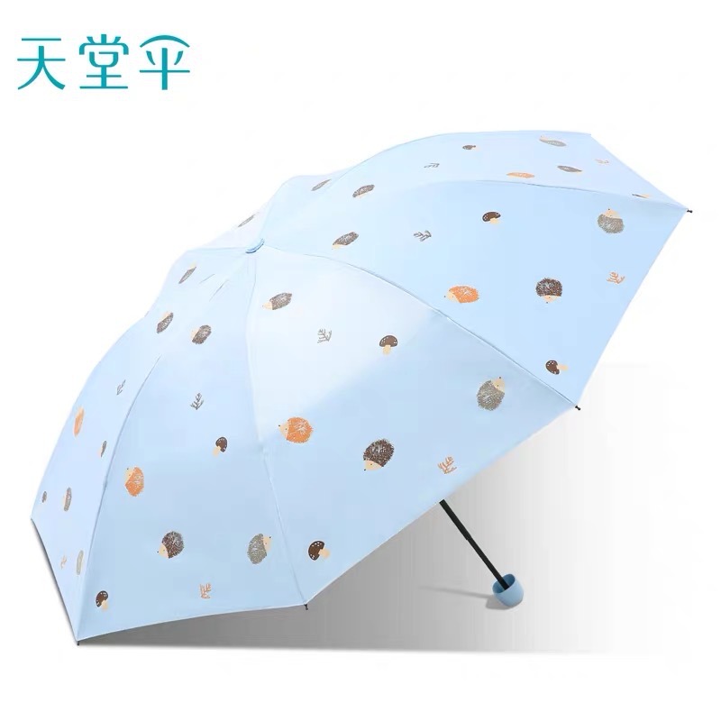 天堂伞 正品小巧防晒遮阳伞晴雨两用33907E百变精灵 浅蓝色