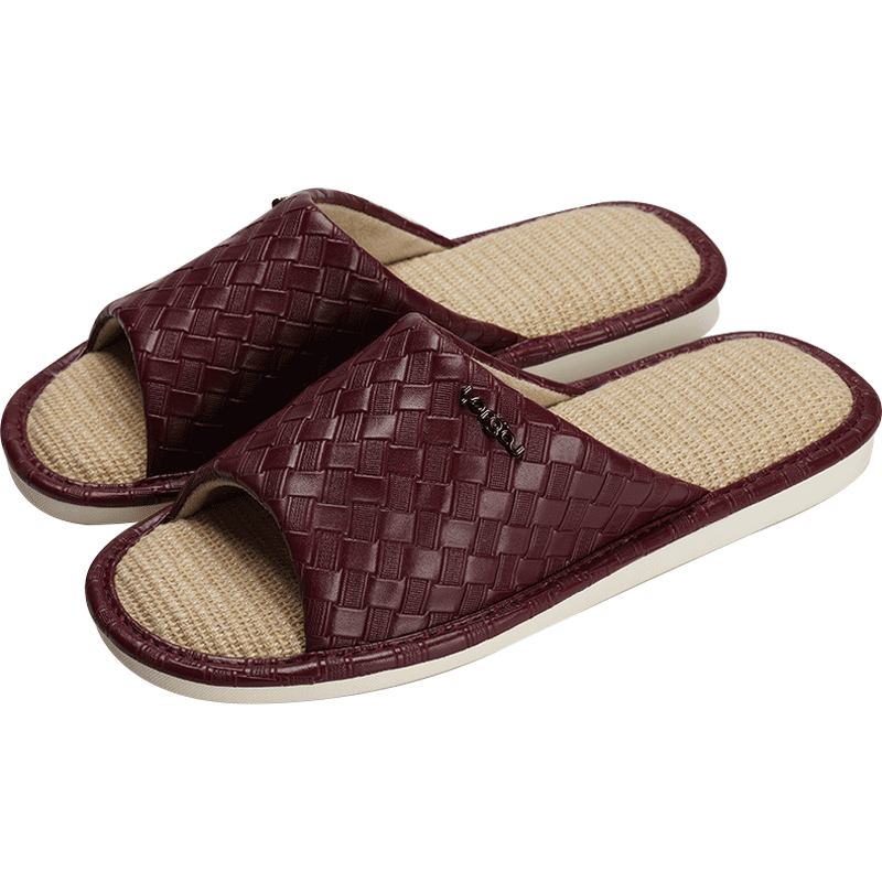 达拉熊男士亚麻拖鞋春夏季室内防滑防臭抗菌居家用皮拖鞋办公室