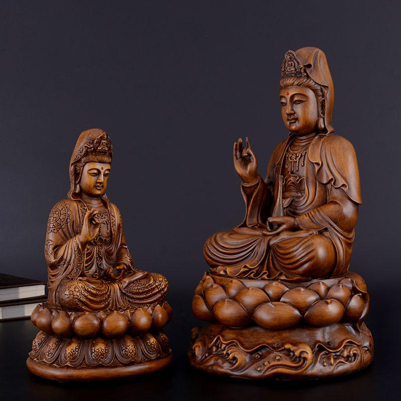 家柏饰(CORATED)坐莲观音摆件家居供奉工艺品观世音菩萨佛像观音高清大图