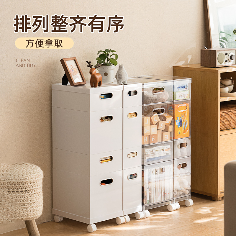JEKO&JEKO 多功能叠加桌面收纳盒化妆品护肤玩具零食杂物透明塑料盒子长方形
