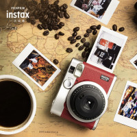 富士(FUJIFILM)INSTAX 立拍立得 一次成像 胶片相机 mini90典藏红 套餐五(含限定礼盒+10张相纸)