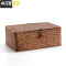 三维工匠KENS 天然编非藤编 桌面整理盒 带盖箱收纳盒 化妆品创意包装盒收纳箱