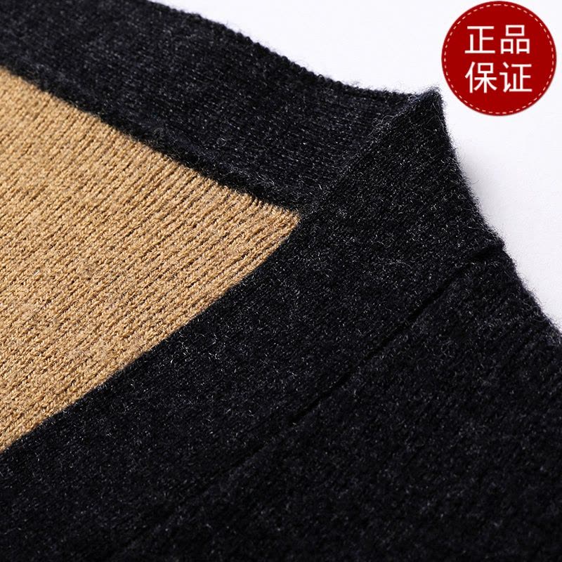 免费退换 牧绒多斯中年男士针织衫V领开衫春秋100%羊绒背心加厚坎肩马甲山羊绒不褪色保暖舒适全羊毛新品特价大牌同款图片