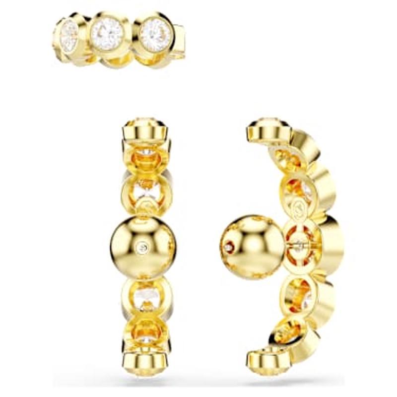 施华洛世奇(SWAROVSKI)耳饰女金 tone镀金swarovski锆石渐层圈环