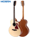 莫森(mosen) MS-50JF 单板民谣吉他初学者面单木吉他 JF桶型新手入门吉它 【演奏单板】40寸 原木色