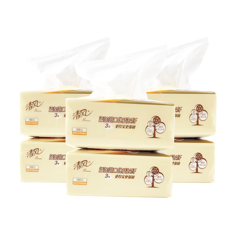 清风AR62STM1萌宠系列180*120mm三层100抽亲肤抽纸6联包(黑色)1提高清大图