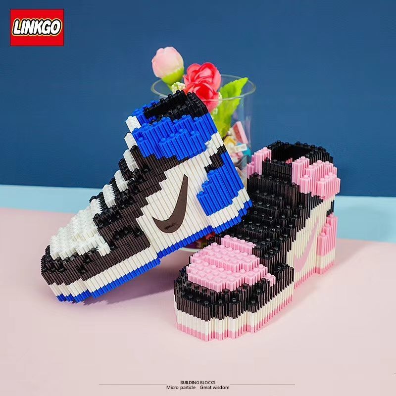串联小颗粒瓶装拼插积木成年拼图益智玩具兼容乐高aj球鞋模型摆件 aj