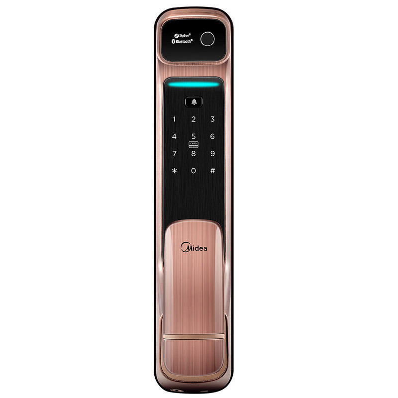 美的(Midea)全自动智能指纹锁 推拉式开门app远程管理密码划卡家用电子锁 BF500(包上门安装+三年保修)