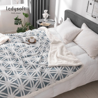 ladysoft御棉堂 新品舒棉绒毛毯1.3/1.5/1.8/2.0米羊羔绒毛毯加厚双层盖毯