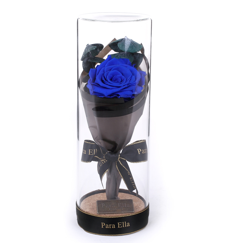 Para Ella 010系列彩灯许愿瓶深蓝玫瑰花永生花礼盒鲜花速递女神节创意礼物情人节礼物生日结婚纪念日礼物送女生女友
