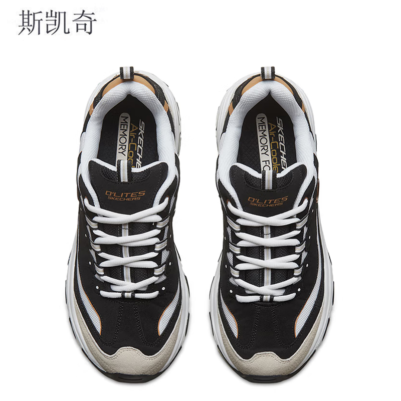 斯凯奇男款休闲熊猫鞋666114/BKGD-12双高清大图