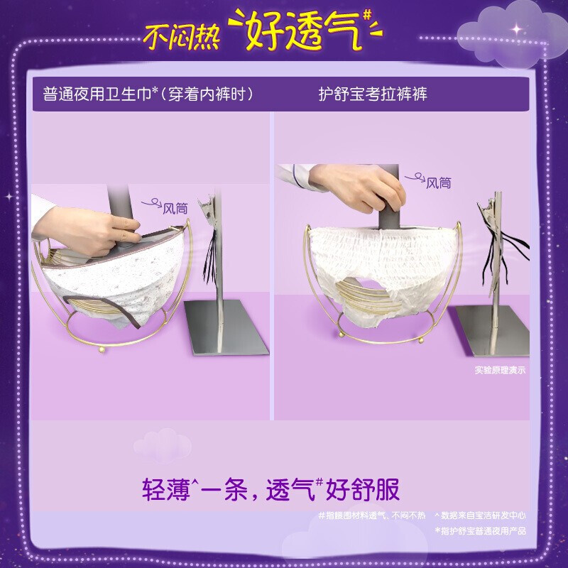 护舒宝新考拉安睡裤安心裤L码3+1条超长夜用夜安裤裤型卫生巾姨妈巾*2高清大图