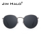 JIM HALO太阳镜男士女士经典复古防紫外线防辐射变色墨镜新款圆形彩膜金属框眼镜CLX0009