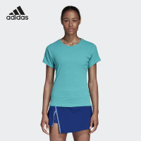阿迪达斯 (adidas)春夏新款羽毛球短袖男女款圆领T恤休闲运动短袖针织速干透气 绿侣款短袖 女款绿色短袖CW7084