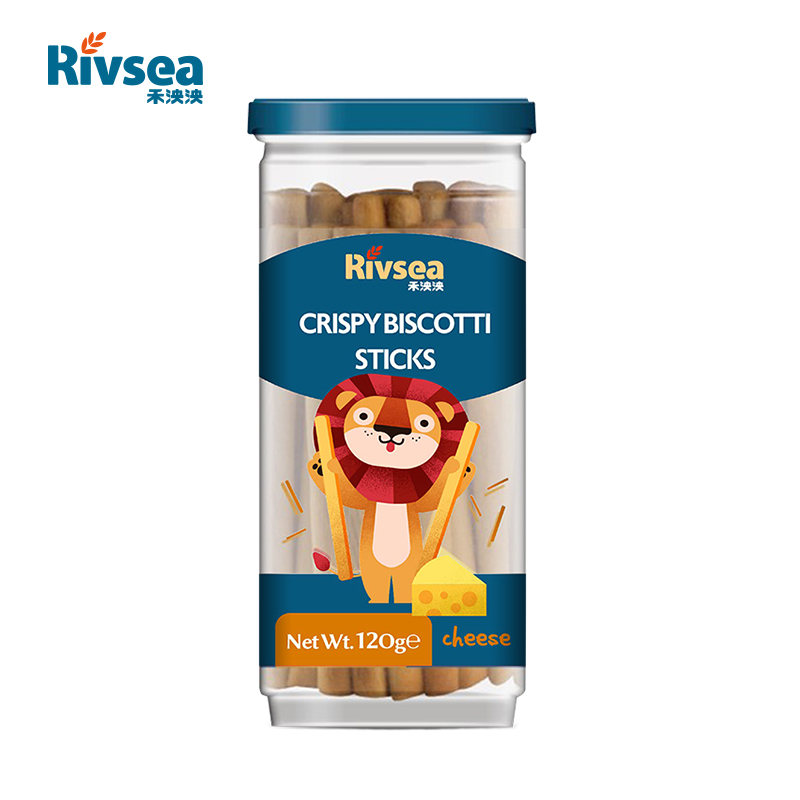 禾泱泱(Rivsea)宝宝零食奶酪棒饼120g儿童营养磨牙饼干