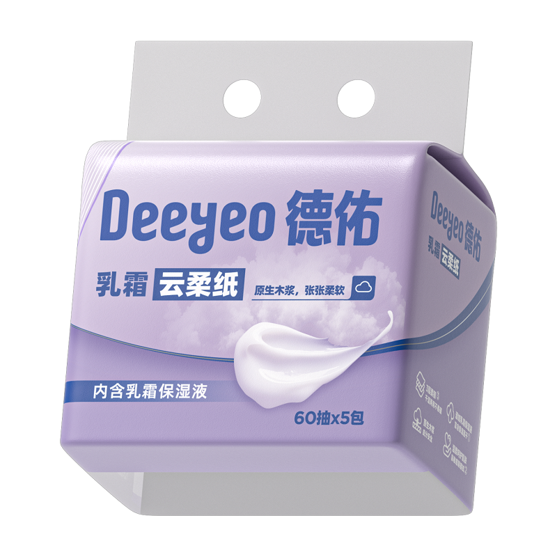 德佑 乳霜纸60抽*5包*6提 (箱装)高清大图