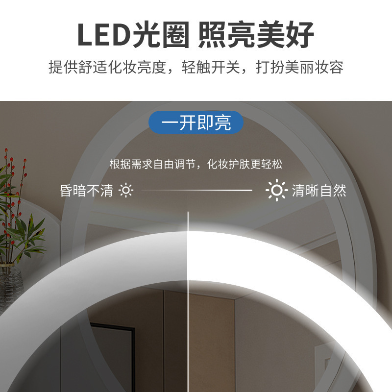 梳妆台卧室现代简约收纳柜一体化妆台主卧新款ins风化妆桌高清大图