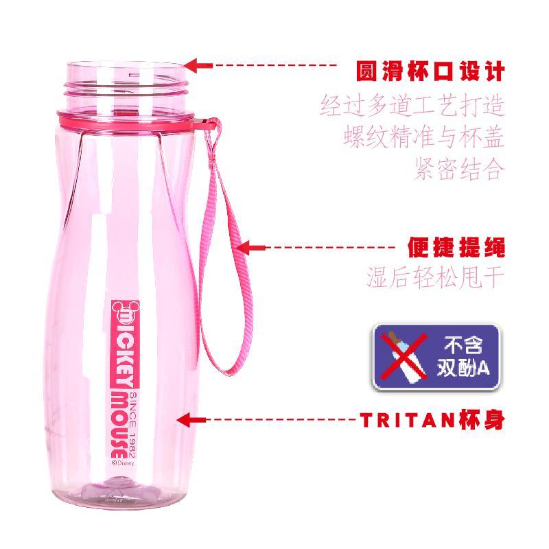 家柏饰(CORATED)水杯便携户外运动水壶夏天学生防摔塑料杯子夏季儿童直饮杯 樱桃粉直饮杯580ml