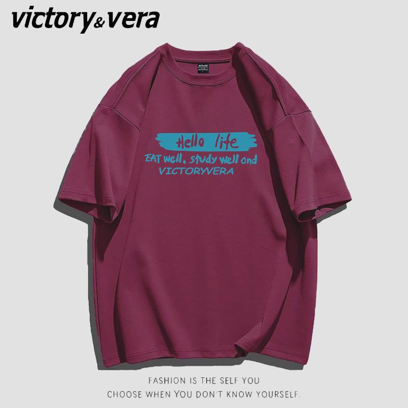 VICTORYVERA夏季宽松短袖T恤女2022夏季新款港风时尚别致上衣ins