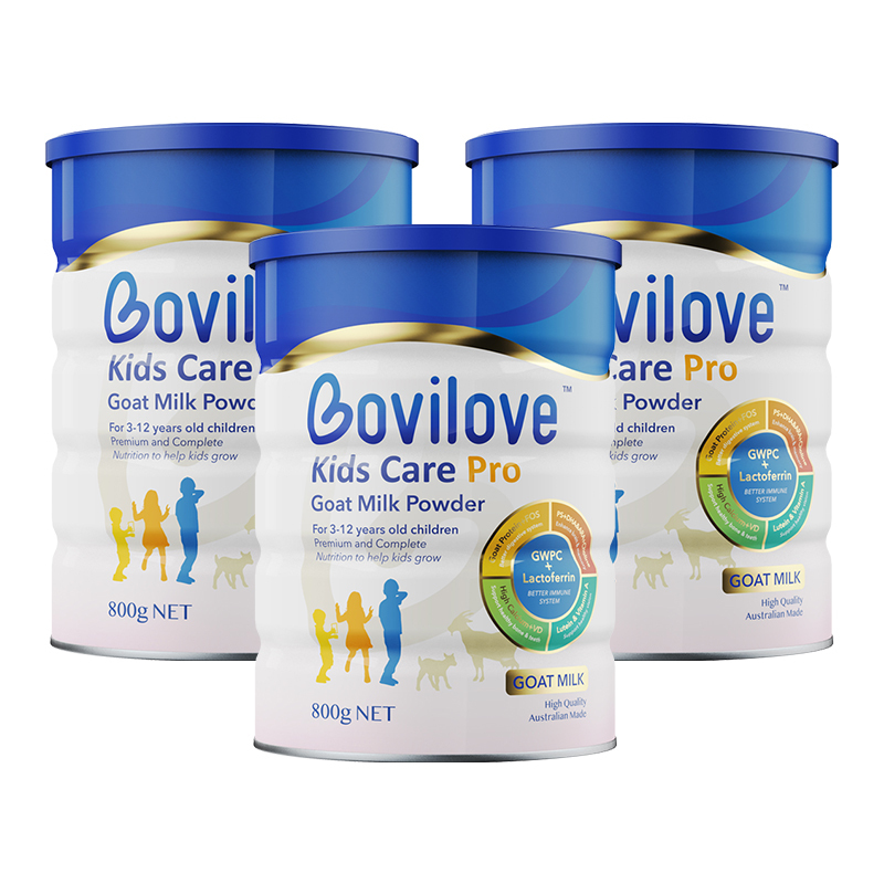 澳洲发/3罐装-Bovilove贝爱嘉儿童羊奶粉800g/罐装澳洲进口特殊配方奶粉3岁以上乳铁蛋白青少年学生成长羊奶粉