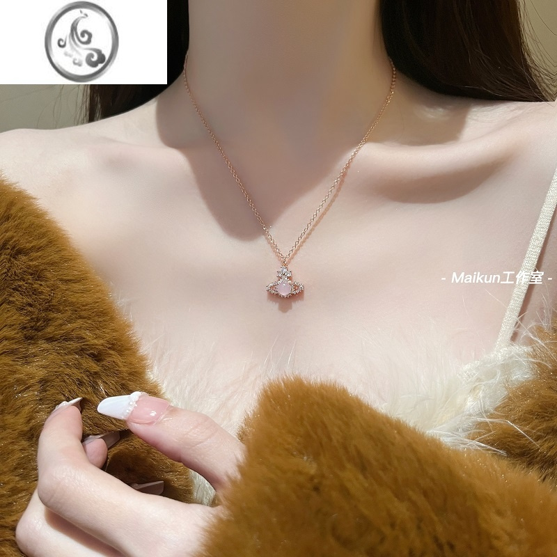 JiMi西太后土星闪钻仿水晶项链星球薇薇安锁骨链轻奢高级感送女友礼物
